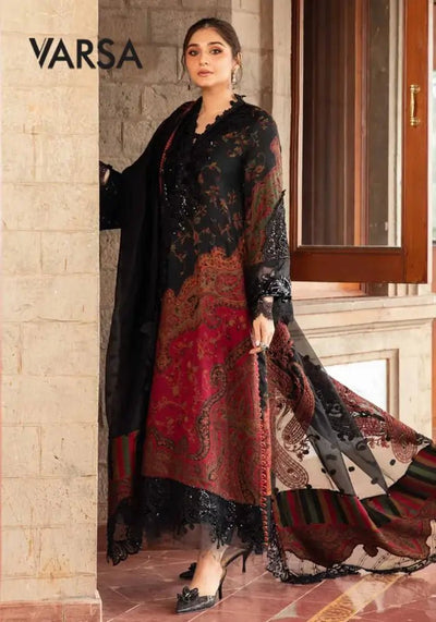 3 Pcs Lawn Unstitched Embroidered Wider Wide Suit - Varsa.pk