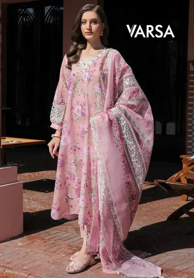 3 Pcs Lawn Unstitched Suit - Varsa.pk
