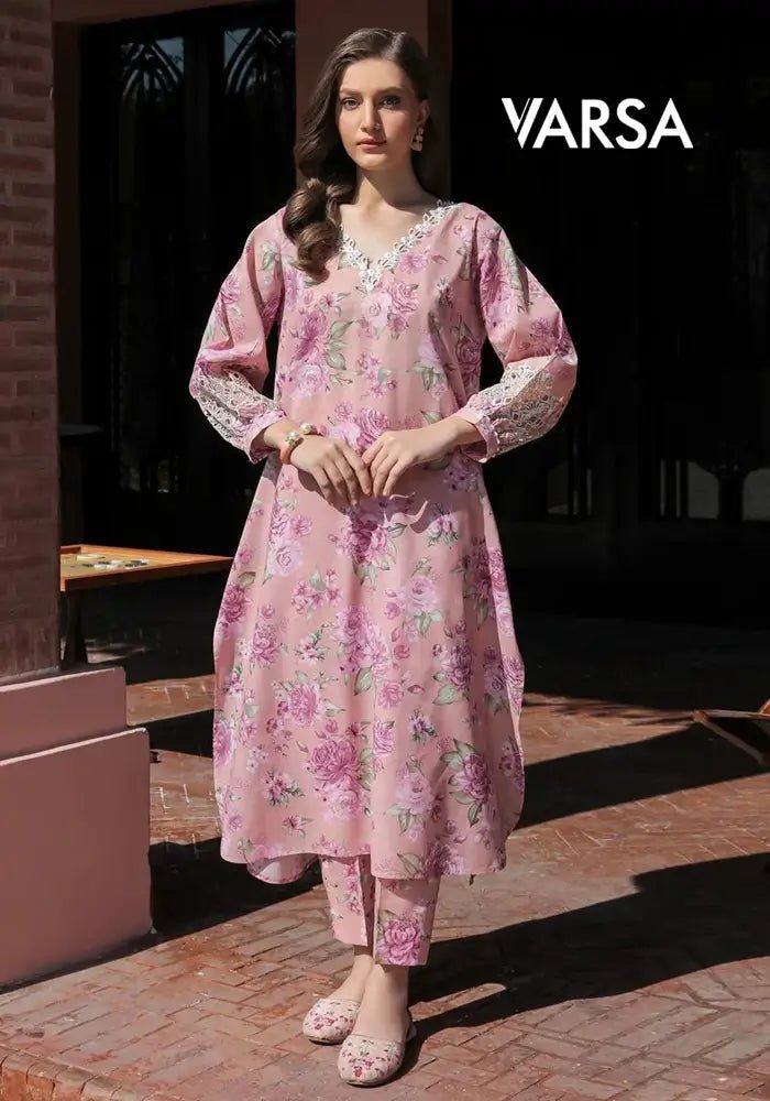 3 Pcs Lawn Unstitched Suit - Varsa.pk