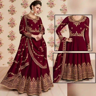 Blue Decent Look Embroidered Frock - Varsa.pk