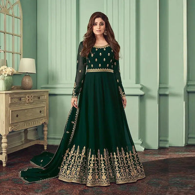 Border Style Embroidered Frock - Varsa.pk