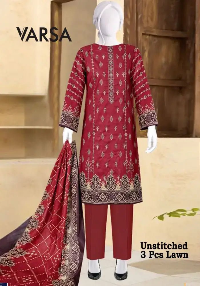 Casual Lawn Summer 3 Pcs Unstitched - Varsa.pk