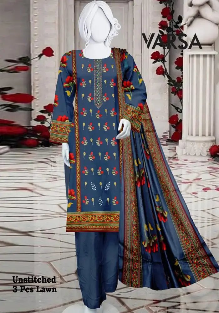 Casual Lawn Summer 3 Pcs Unstitched - Varsa.pk
