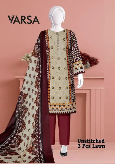 Casual Lawn Summer 3 Pcs Unstitched - Varsa.pk