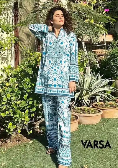 Digital Printed Summer Lawn - 2 Pcs Unstitched - Varsa.pk
