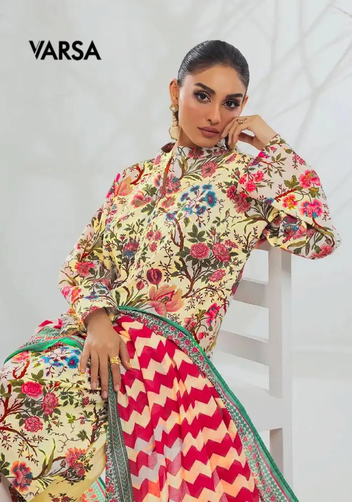 Digital Printed Summer Lawn - 3 Pcs Unstitched - Varsa.pk