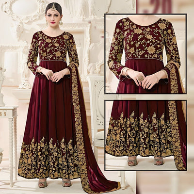 Heavy Embroidered Boder Frock - Varsa.pk