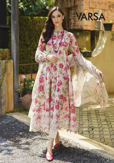 Lawn Summer 3 Pcs Lawn Unstitched Suit - Varsa.pk