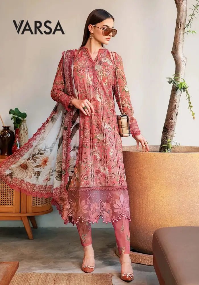 Pretty Look 3 Pcs Lawn Unstitched Suit - Varsa.pk