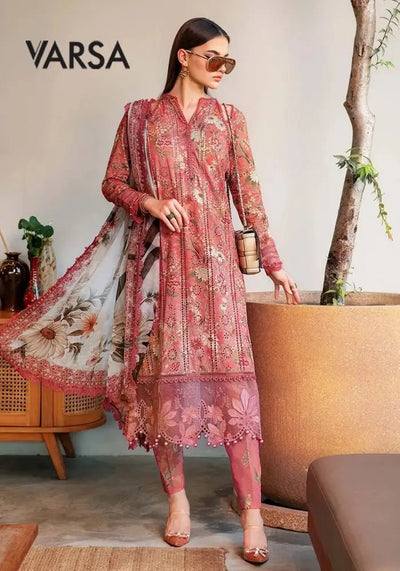 Pretty Look 3 Pcs Lawn Unstitched Suit - Varsa.pk