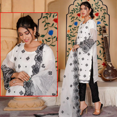 Pretty Look Embroidered 3 Pcs Unstitched - Varsa.pk
