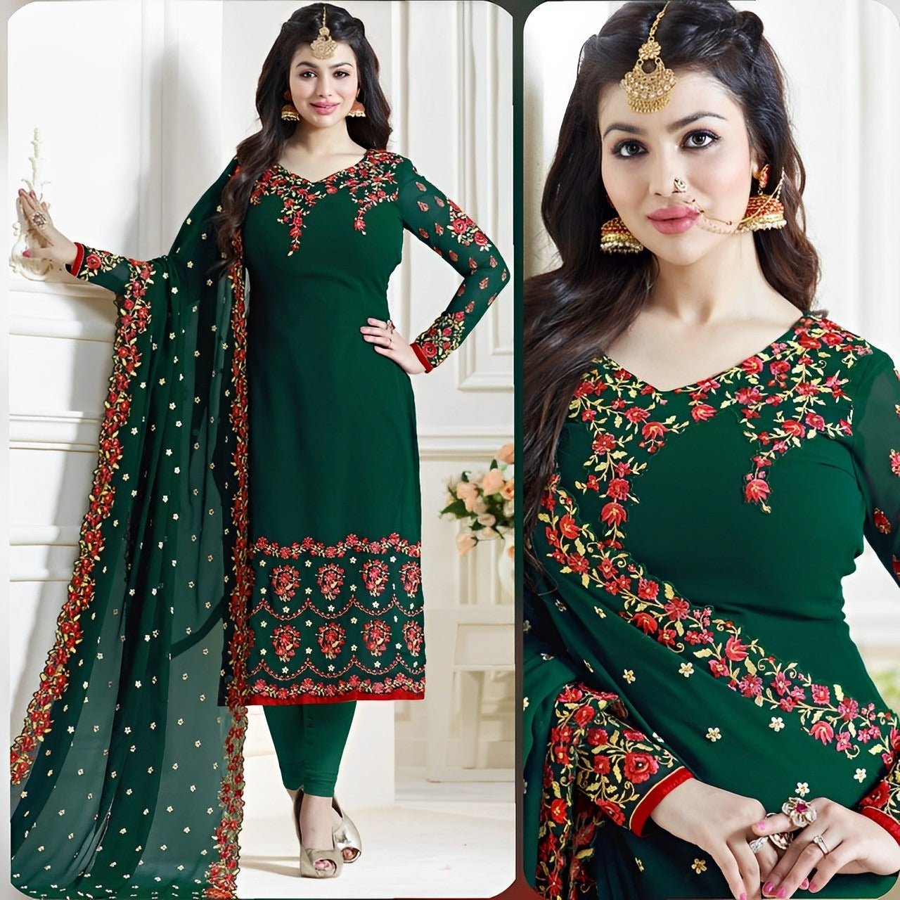 Pretty Look Embroidered Dress - Varsa.pk