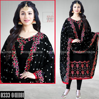 Pretty Look Embroidered Dress - Varsa.pk
