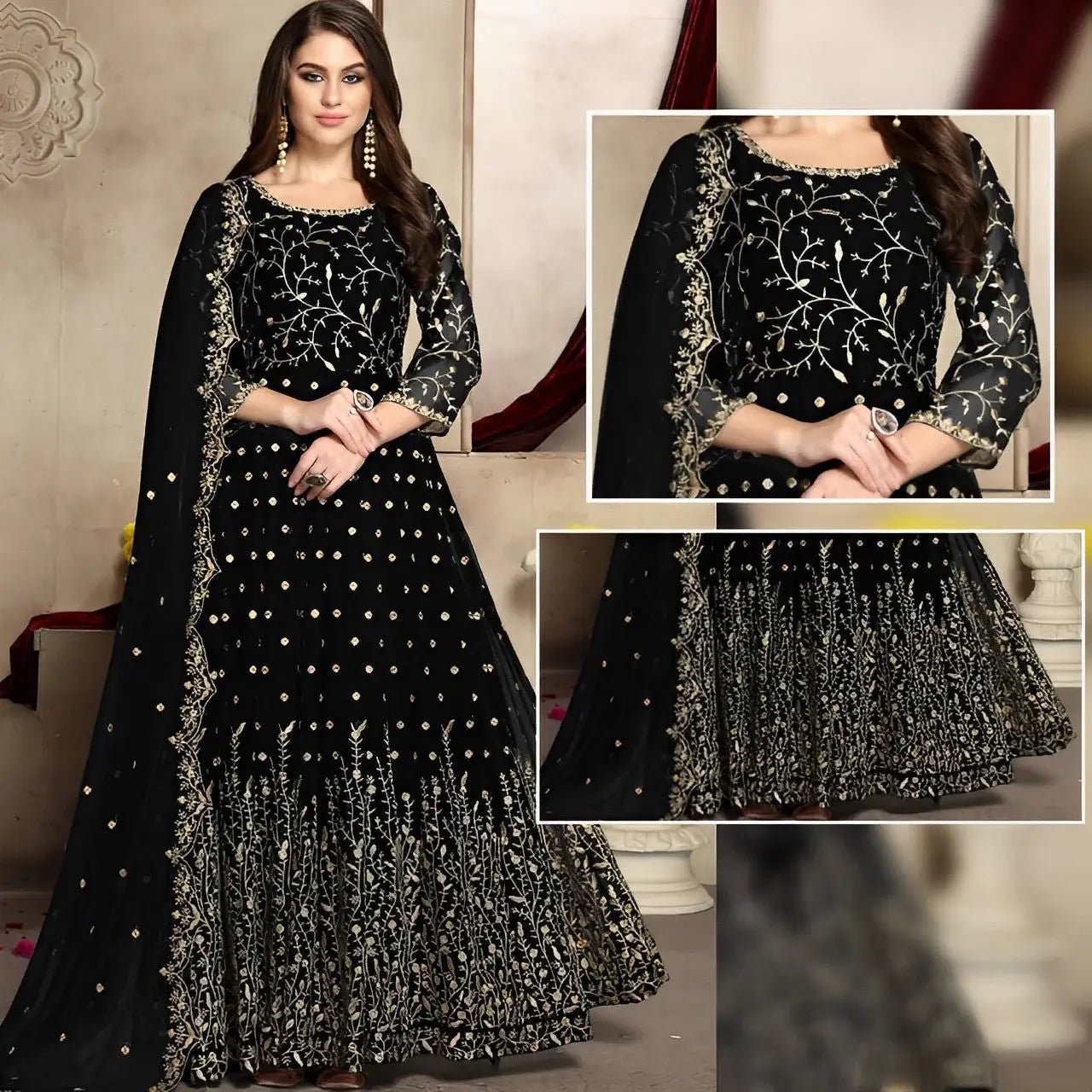 Pretty Style Embroidered Maxi - Purple - Varsa.pk