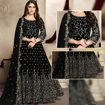 Pretty Style Embroidered Maxi - Purple - Varsa.pk