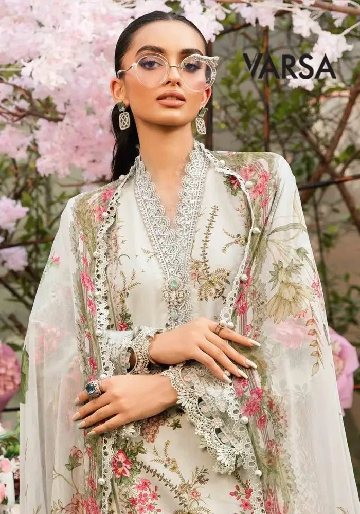 Printed Lawn With Embroidered 3 Pcs Unstitched - Varsa.pk