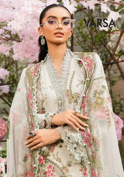 Printed Lawn With Embroidered 3 Pcs Unstitched - Varsa.pk