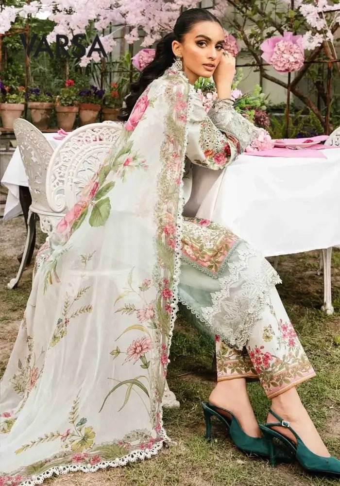 Printed Lawn With Embroidered 3 Pcs Unstitched - Varsa.pk
