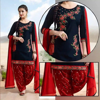 Red Patyala Embroidered Dress - Varsa.pk