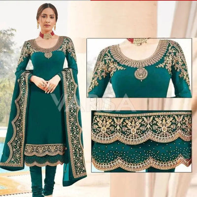 Scalif Stylish Kameez Shalwar - Navy Blue - Varsa.pk