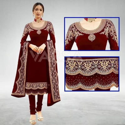 Scalif Stylish Kameez Shalwar - Navy Blue - Varsa.pk
