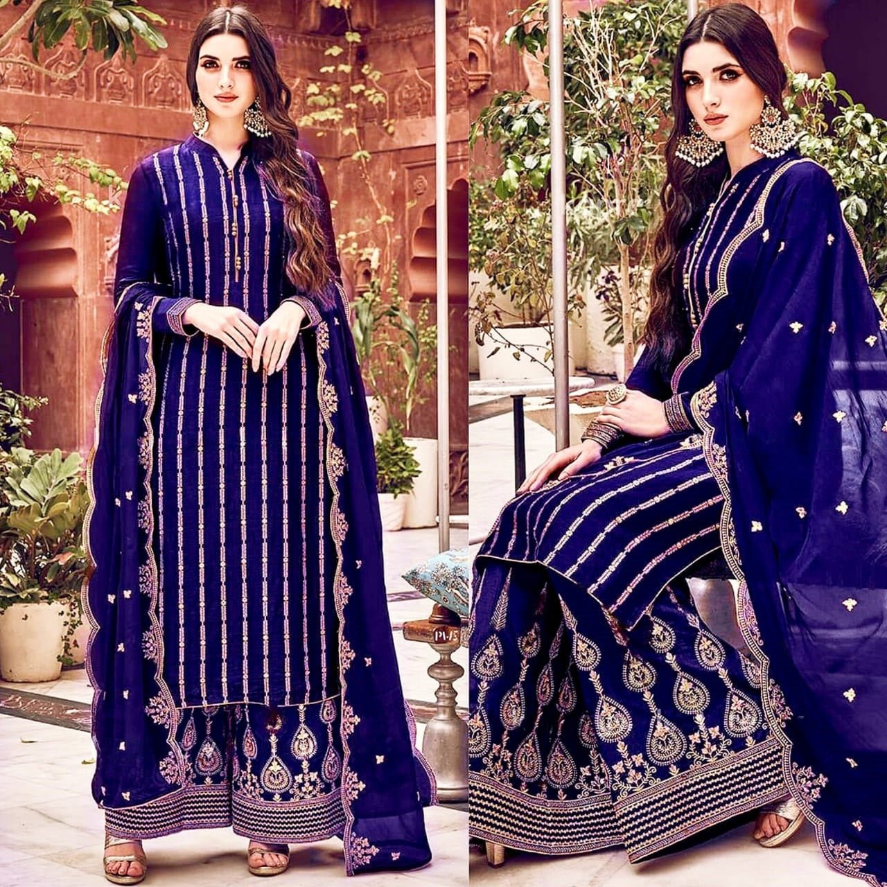 Shirt & Plazo Embroidered Dress - Varsa.pk