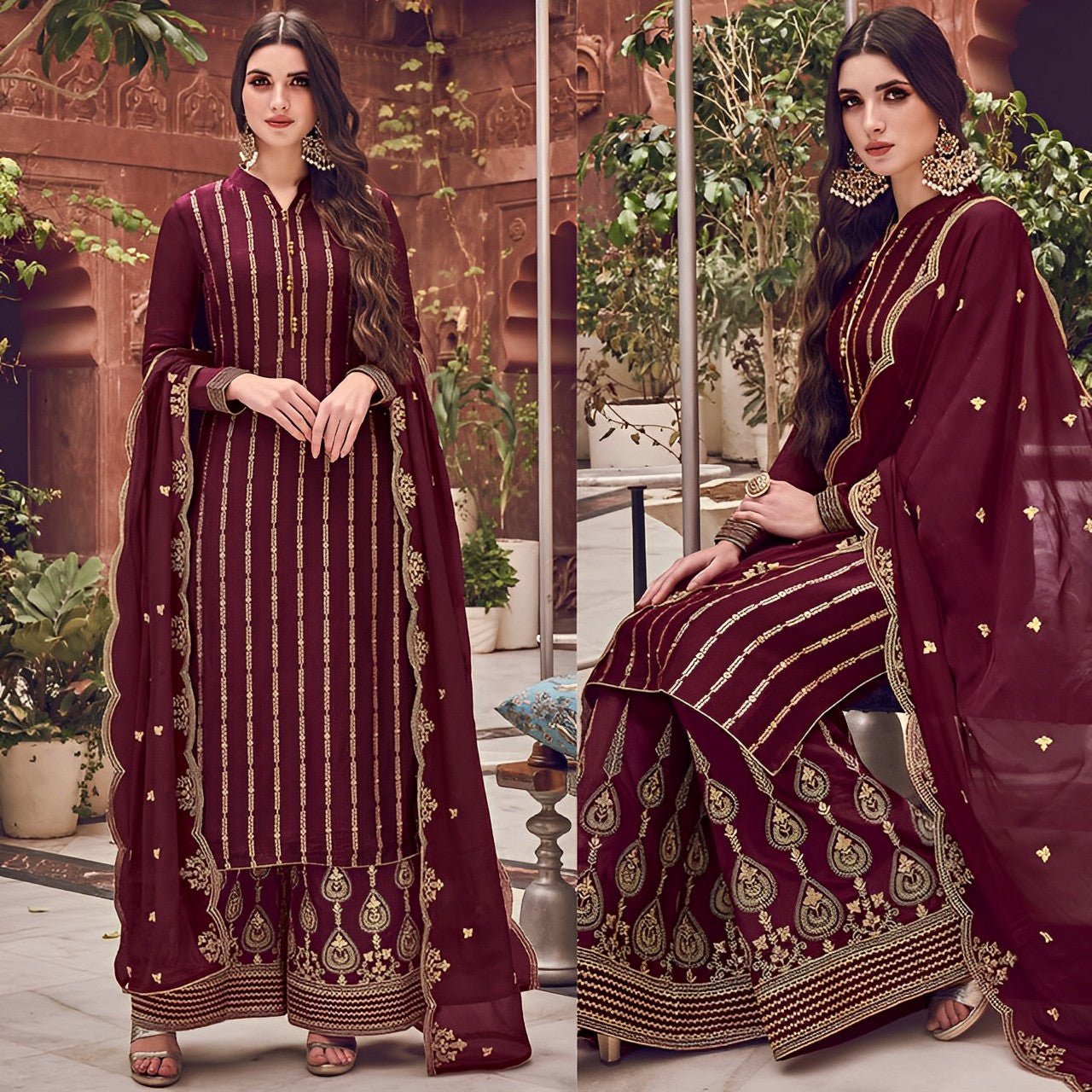 Shirt & Plazo Embroidered Dress - Varsa.pk