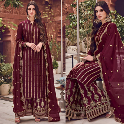 Shirt & Plazo Embroidered Dress - Varsa.pk