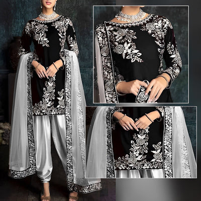 Silk Patyala Embroidered Suit - Varsa.pk