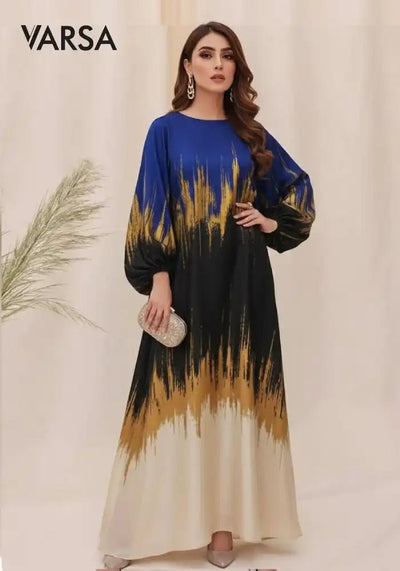 Silk Tye n Dye 3 Pc Unstitched Silk - Emrald Blue - Varsa.pk