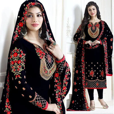 Stylish Kameez Shalwar Unstitched - Blue - Varsa.pk