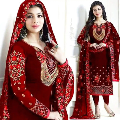 Stylish Kameez Shalwar Unstitched - Blue - Varsa.pk