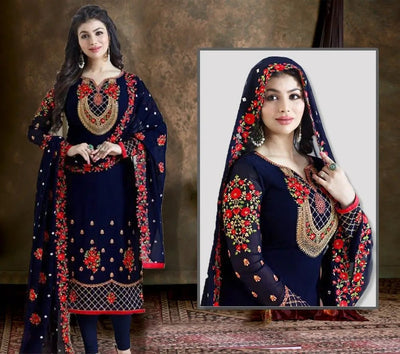 Stylish Kameez Shalwar Unstitched - Green - Varsa.pk
