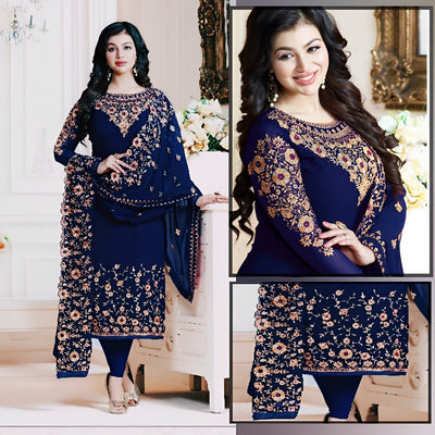 Stylish Neck Embroidered Kameez Shalwar - Varsa.pk