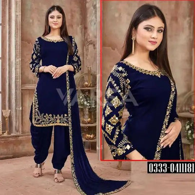Unique Patyala Embroidered Dress - Purple - Varsa.pk