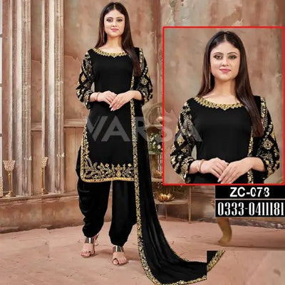 Unique Patyala Embroidered Dress - Purple - Varsa.pk